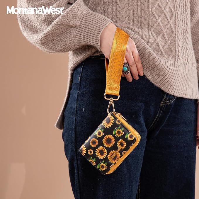 Montana West Small Sunflower Wallet for Women Female Ladies with a Detachable Wristlet Women's Wallet with Rfid Blocking Lining Minimalist Lightweight & Easy to Carry MWC-4201BK - Image 4