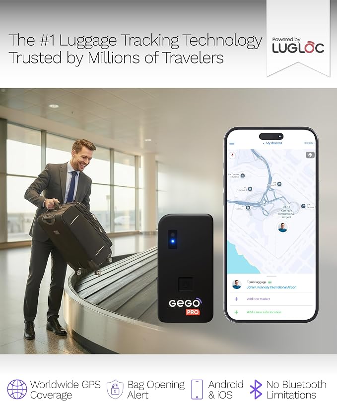 GEGOPro – GPS Luggage Tracker Designed for Travel, Real-Time Global Tracking for Bags & Gear, Bag-Opening Alert, Worldwide Coverage, 4G LTE, Unlimited Range. 1 Month Subscription Included. - Image 2