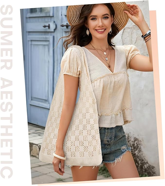 Sightor Crochet Tote Bag, Mesh Beach Bag Knit Summer Hobo Bag for Women | Beach Tote bag Vacation Outfits Aesthetic Boho Bag - Image 7