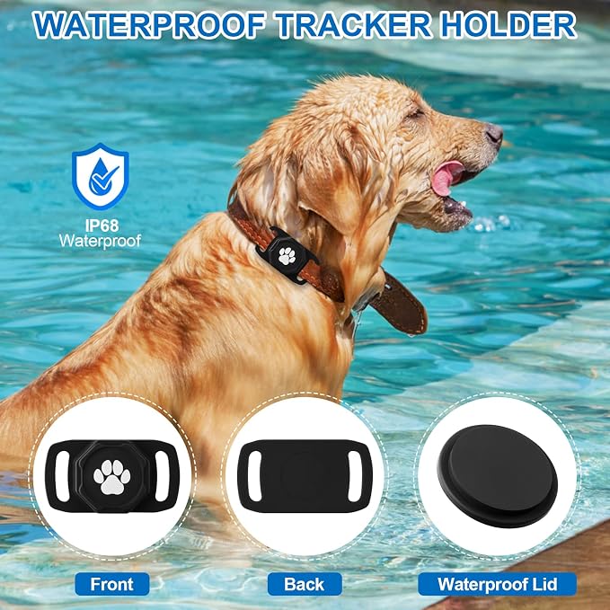 Smart Pet Tracker for Collar - Dog Tracker Pet Location Tracker with Holder | Real-Time Location, No Monthly Fee/ SIM Card, Work with Android Only (Not for IOS), Ultra-Slim, IP68 Waterproof Holder, Black - Image 4
