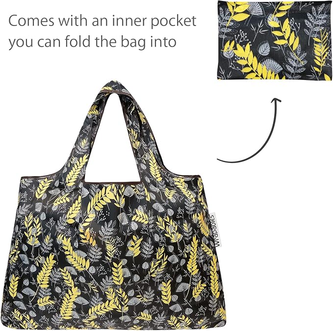 allydrew Large Foldable Tote Nylon Reusable Grocery Bags - Image 5