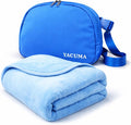 Travel Blanket Airplane, Soft 40" x 60" Flannel Travel Blanket, Lightweight Compact Blanket for Flights, Car Trips, Home & Office, Includes Carrying Pouch, Blue by Unknown