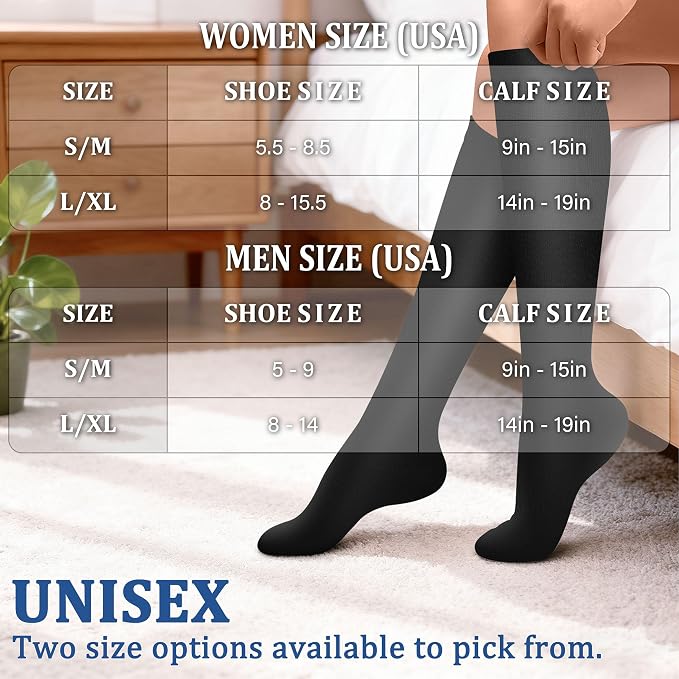 FEYHAY Copper Compression Socks (3 Pairs) 15-20 mmHg Circulation is Best Athletic & Daily for Men & Women, Running, Climbing - Image 8