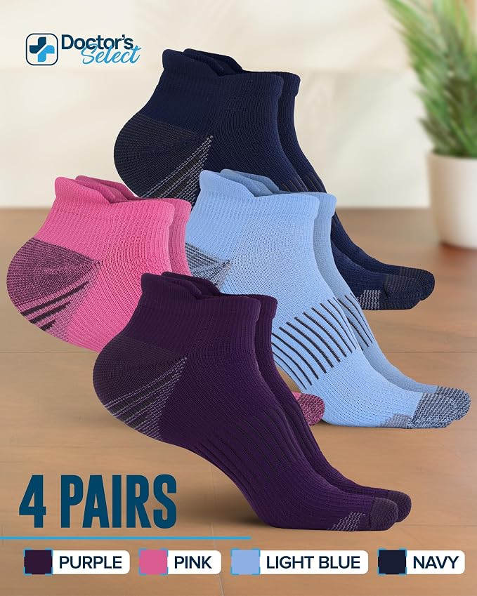 Doctor's Select Copper Ankle Compression Socks for Women and Men - 4 Pairs | Athletic Running Plantar Fasciitis Socks - Image 6