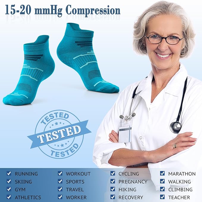 CHARMKING Compression Socks for Women & Men Circulation 15-20 mmHg is Best for Athletic Running Cycling Nurse Daily Wear - Image 5