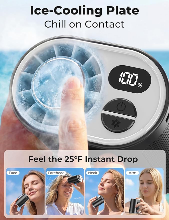 Portable Waist Fan with Ice Cooling, Instant Chill to 50℉, Mother Father Day Gifts for Mom Dad, Belt Clip Fan for Blue Collar Travel Camping Essentials, 12000RPM Cool Gadgets for Men Women 2026 - Image 2