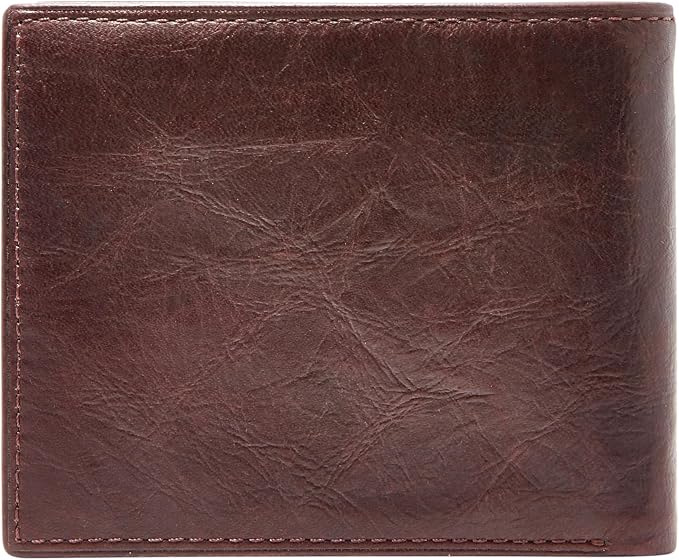Fossil Men's Wallet, Ingram Leather RFID-Blocking Bifold Wallet with Flip ID, Brown - Image 4