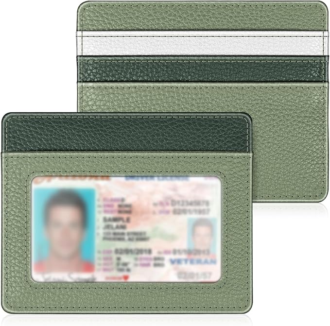 FINTIE Slim Minimalist Front Pocket Wallet RFID Blocking Credit Card Holder | Card Cases with ID Window for Men Women, gradient green by Fintie