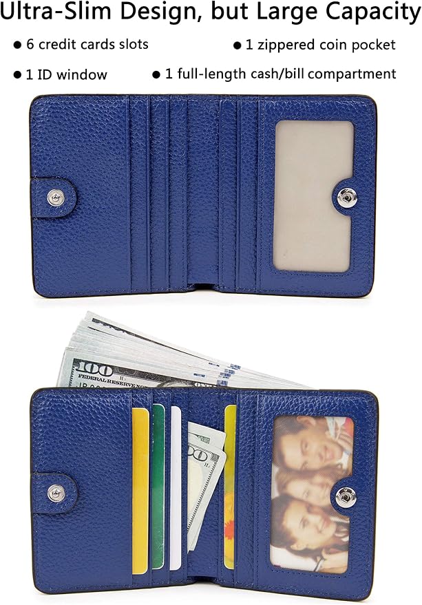 Small Leather Wallet for Women, Ladies Credit Card Holder RFID Blocking Women's Mini Bifold Pocket Purse - Image 2