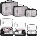 AKOZLIN Cable Organizer Bag, Padded Electronic Organizer Travel Case | Double Layer Cord Organizer Case 3pcs/set, DJ Cable File Accessories Bag with Adjustable Divider, Clear by AKOZLIN