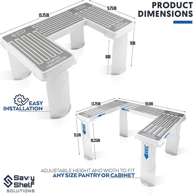 Savvy Shelf Adjustable Pantry & Can Storage Organizer - Kitchen Cabinet - Pantry Organization & Storage Can Organizer for Cupboard - Image 3