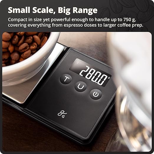 Greater Goods Digital Espresso Scale with 0.1g Precision, 750g Capacity | Precision Gram Scale for Dosing Shots, Real-Time Response, 6 Weighing Units, Instant Tare & Lid Doubles as a Weighing Tray - Image 6