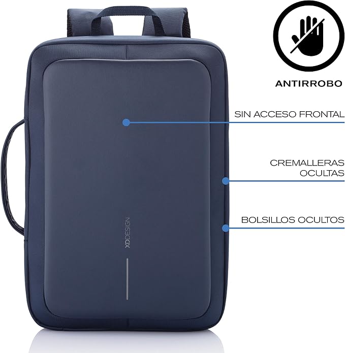 XDDesign Bobby Bizz 10 Liter Anti Theft Laptop Backpack with Padded 15.6" Laptop Sleeve, smart password lock, Water Repellent, USB Charging Port, travel backpack carry on flight for men and women - Image 2