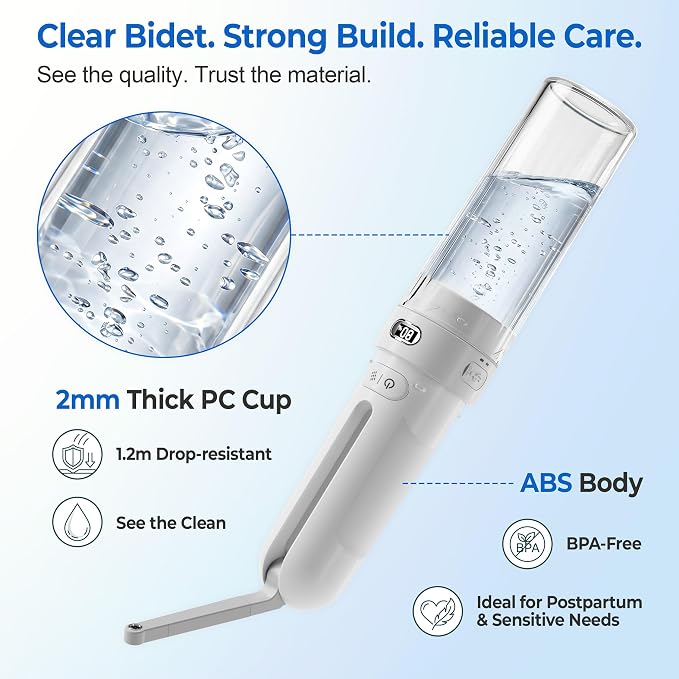 Electric Portable Bidet, Rechargeable Travel Bidet | 3 Pressure Modes, 260 Uses/Charge, Waterproof, Personal Hygiene Cleaning at Home Office and Camping - Image 7