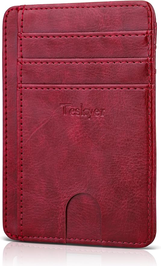 Teskyer Slim Minimalist Wallet for Men, RFID Front Pocket Card Holder | Ultra Slim Front Pocket Design, 8 Card Slots, RFID Protection, Smooth Faux Leather for Everyday Carry - Image 2