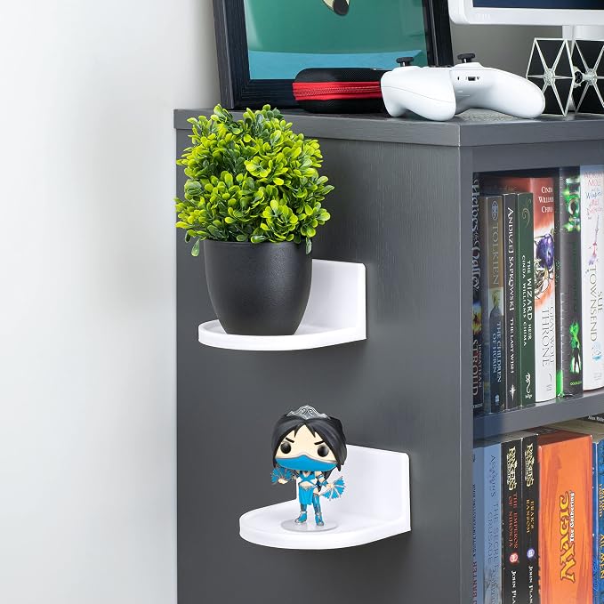 BRAINWAVZ 4.6" Round Baby Monitor Wall Mount Shelf, Adhesive & Easy to Install, Also for Cameras, Speakers, Decor, Toys, Bedroom, WiFi Routers, Kitchen, Cable Box & More, (CF125, White) - Image 2