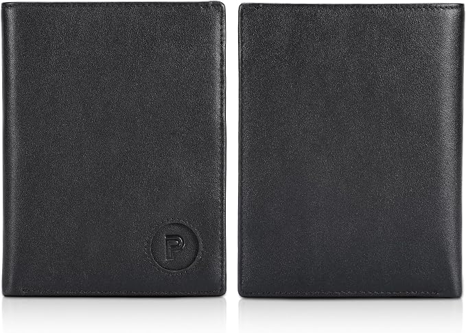 Polare Leather AirTag Passport Holder RFID Blocking Travel Bifold Wallet | Luxury Napa Cowhide Leather, AirTag Slot, Vintage Passport Cover Case, International Travel Wallet, Black - Image 7