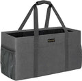 GhvyenntteS Extra Large Utility Tote Bag, Stand Up Utility Tote with Metal Wire Frame & Hard Bottom Board, Reusable Grocery Bags With Handles, Extra Large Beach Bag, Collapsible Car Tote | 22.5"×10.5"×12" by GhvyenntteS