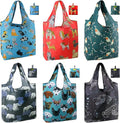 BeeGreen Animal Reusable Shopping Bags Cute Grocery Bag 6 Pack, Christmas Gift Bags Heavy-Duty Foldable Shopping Totes for Supermarket, Work & Travel, Large Washable Polyester Tote Bag with Handles by BeeGreen