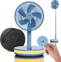 VENTY Portable Fan - Wireless Battery Operated Fan - 4 Speeds - LED Lighting - Carry Case & Remote Control - Cruise Travel - Outdoor Travel RV Power Bank With USB-C Port (Blue with Case) by VentyFan