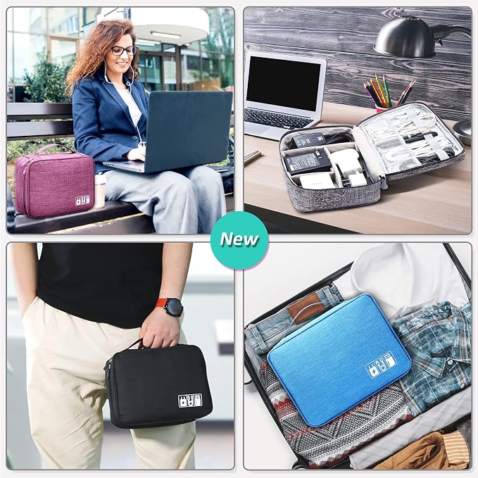 Electronics Organizer Travel Cable Organizer Bag Waterproof Portable Digital Storage Bag Electronic Accessories Case Cable Charger Organizer Case - Image 6