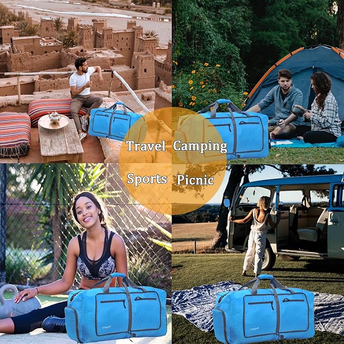 Woogwin Travel Duffel Bag Large Foldable Waterproof Overnight Bag for Beach Swim Bags Pool Sports Gym - Image 7