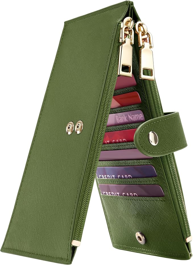Travelambo RFID Wallet Women Large Size Bifold Multi Card Wallet Case with Zipper Pocke Credit Card Holder for Women by Travelambo