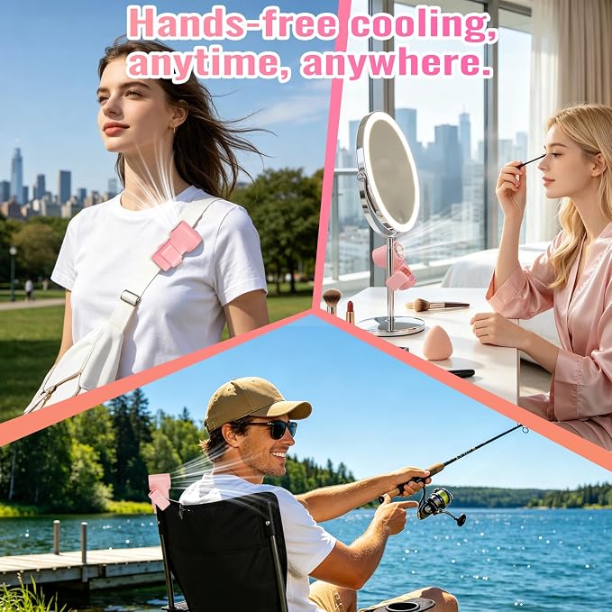 Clip-On Portable Fan Rechargeable Personal Handheld Mini Fan with LED Display Stroller Fan 360° Rotatable Small Bladeless Fan Clip on for Shirt 6-Speed For Outdoor & Travel & Office - Image 5