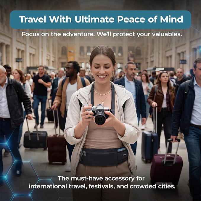 The Belt of Orion Money Belt, Anti-Theft Travel Waist Pack, Slim 9x4in | Money Belt, Anti-Theft Design, Passport & Cash Holder, Slim Fit 9x4in, For Men & Women - Image 6