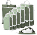 Percover Compression Packing Cubes for Travel, 8-Piece Structured Compression Organizer Set with Laundry Bag & Shoe Bag for Carry-On & Checked Luggage, Green by Unknown