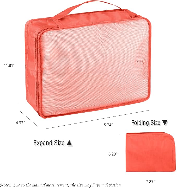 Packing Cubes Set, 2 Pcs Packing Organizers Set for Suitcases (Watermelon red) - Image 3