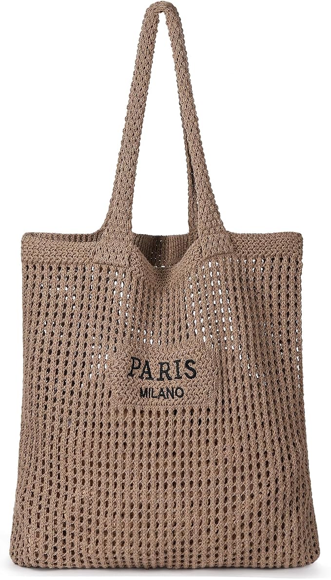 Sightor Crochet Tote Bag, Mesh Beach Bag Knit Summer Hobo Bag for Women | Beach Tote bag Vacation Outfits Aesthetic Boho Bag by Sightor