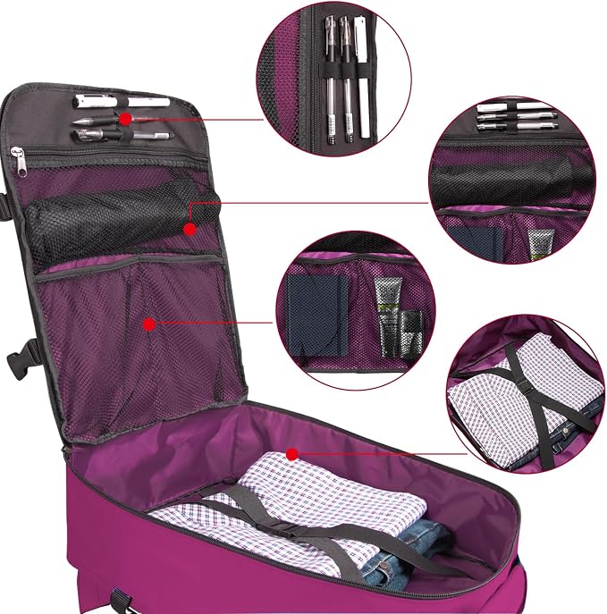 Lightweight Backpack for Women Airline Approved Weekender Bag with Separate Laptop Compartment, Travel Gym Sport, Orchid - Image 3
