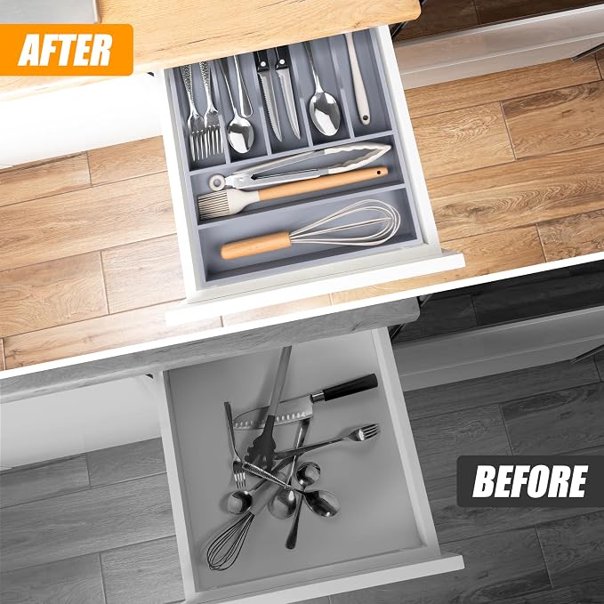 Kitchen Silverware Drawer Organizer and Storage Organizador Small De Cucharas y Tenedores Cubiertos Para Gavetas Cocina Para Gabinete Cajones Cocina Cajones Cocina Para Gabinete Hogar y Cocina Ofertas - Image 2
