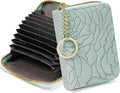 RNIEGA Credit Card Holder RFID Blocking Small Wallet for Women Vegan Leather Card Case Wallets with Zipper Keychain by RNIEGA