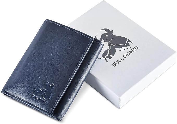 BULL GUARD Leather Wallet for Men with RFID Blocking in Mountain Sky Blue Crafted from Top Grain Leather Premium Nappa with Tight Stitching, Elegant Trifold Design that Fits in Any Pocket, Gift Box - Image 6