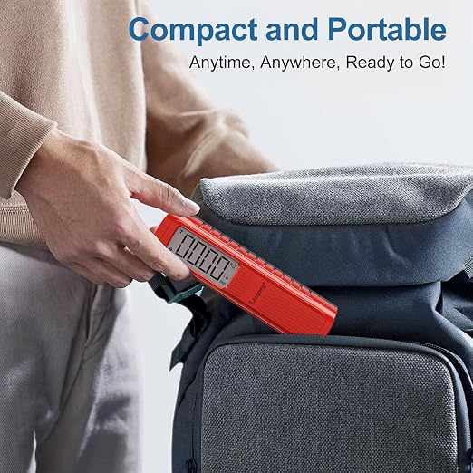 Battery-Free Digital Luggage Scale, 110lbs/50kg Portable Handheld Hanging Scale for Luggages, Suitcases, Backpacks & Bags, Easy Weighing for Travel, No Need Batteries (Red) - Image 6