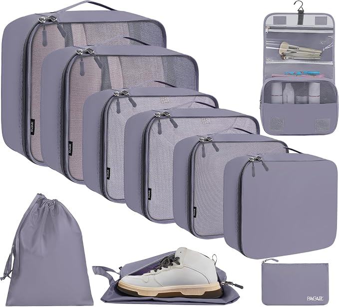 BAGAIL 6 Set/8 Set/10 Set Packing Cubes Various Sizes Packing Organizer for Travel Accessories Luggage Carry On Suitcase by BAGAIL