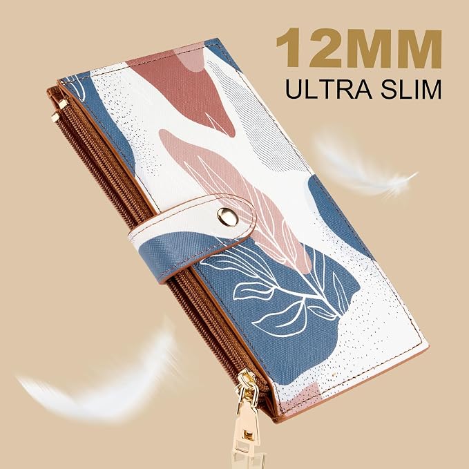 Travelambo RFID Wallet Women Large Size Bifold Multi Card Wallet Case with Zipper Pocke Credit Card Holder for Women - Image 8