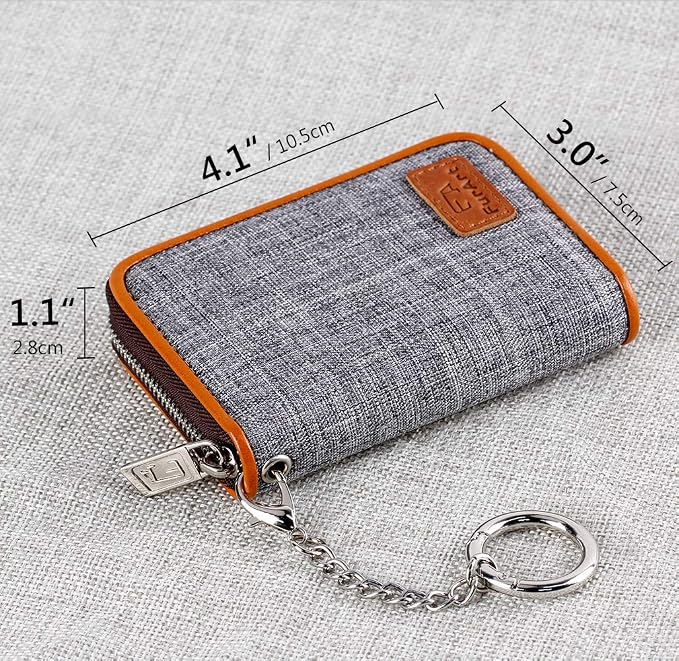 FurArt Zipper Wallet Women RFID Credit Card Holder keychain Wallet | ID Window RFID Blocking Compact Small business 15/16 slots - Image 3