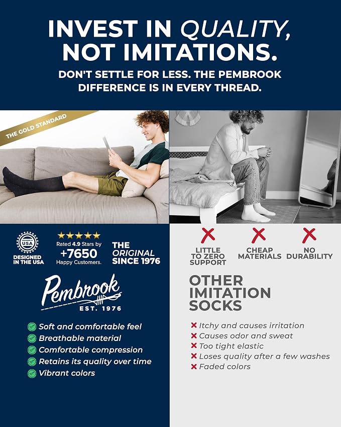 Pembrook Cotton Light Compression Socks for Women & Men - 3 Pairs | 8-15 mmHg Comfort Compression Socks for Men & Women - Image 3