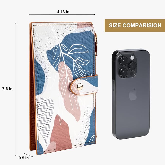 Travelambo RFID Wallet Women Large Size Bifold Multi Card Wallet Case with Zipper Pocke Credit Card Holder for Women - Image 2