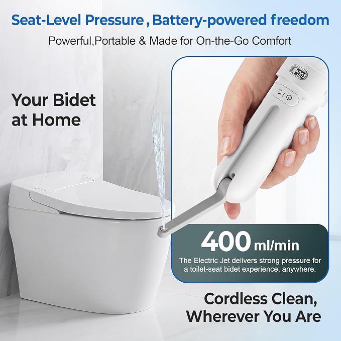 Electric Portable Bidet, Rechargeable Travel Bidet | 3 Pressure Modes, 260 Uses/Charge, Waterproof, Personal Hygiene Cleaning at Home Office and Camping - Image 3