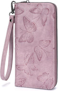 BELTANA Womens Wallet RFID Wallet Women with Passport Holder Butterfly Vegan Leather Multi Card Slots Wallets Large Capacity Wristlet Travel Purse for Women (Purple) by BestSeller