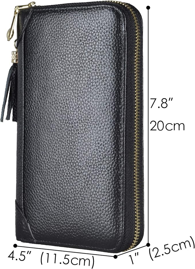 Easyoulife Credit Card Holder Wallet Womens Zipper Leather Case Purse RFID Blocking - Image 5