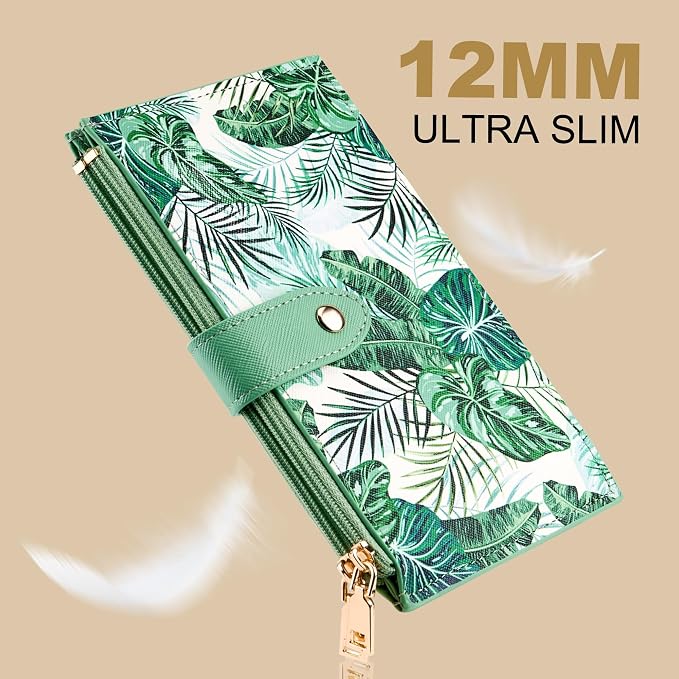 Travelambo RFID Wallet Women Large Size Bifold Multi Card Wallet Case with Zipper Pocke Credit Card Holder for Women - Image 8