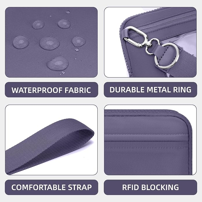 FODOKO Wristlet wallets for Women RFID crossbody bags with 4 Zippers | Checkered quilted nylon with credit card slots, cell phone organizer, and coin purse for travel and everyday carry - Image 5
