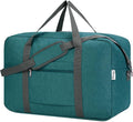For United Airlines Foldable Carry on Bag 22x14x9 Travel Duffel Bag Packable luggage Duffle for Women and Men 40L (Teal) by Narwey