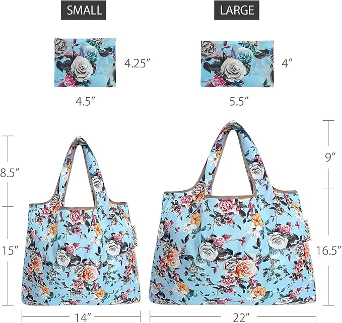allydrew Large Foldable Tote Nylon Reusable Grocery Bags - Image 2