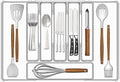 Silverware Drawer Organizer, Expandable Utensil Tray for Kitchen Drawers,BPA Free Flatware and Cutlery Holder,Adjustable Plastic Storage for Utensil like Spoons, Forks, Knives.Clear by Baosia